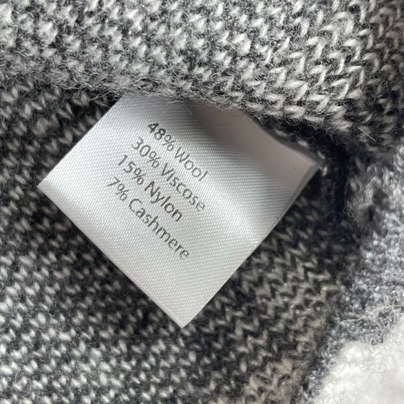 NWOT BARTOLINI Womens M Gray White Wool Cashmere Checkered Jacket Made in Italy - Picture 10 of 11